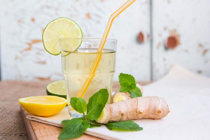 lemonade with ginger for effect